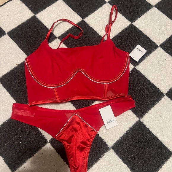 Red Rhinestone Lingerie Set - Picture 3 of 3